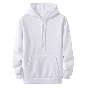 Sudadera con Capucha Extra Grande para Hombre, Impresión Digital, Forro Polar Transpirable, Bloques de Color, Estilo Casual de Punto, Blanco Beige, Invierno, 340g - Product Image 2