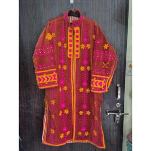 Chaqueta de Invierno Acolchada, Estilo Bohemio Vintage, con Bordado Floral, Hecha a Mano, Ecológica y Transpirable, de Terciopelo Largo, para Mujer, Estilo Étnico - Product Image 3