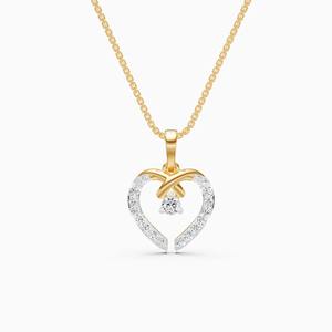 Pendentif cœur entrelacé en diamant avec diamants de laboratoire de 0,29 carat en or jaune 9K, or blanc, or rose - Product Image 3