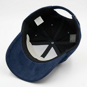 Luxury <b>Navy</b> Blue Suede <b>Baseball</b> <b>Cap</b> Premium Soft Touch 6 Panel Curved Brim Hat Classic Casual Outdoor Fashion Headwear For Men - Product Image 4