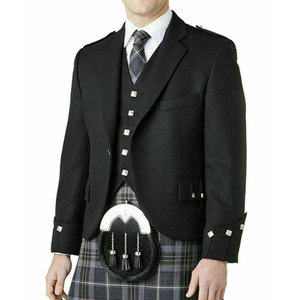 Chaqueta Kilt Argyle Negra para Hombre y Chaleco de 5 Botones, Chaqueta de Kilt Escocés para Boda, Venta al por Mayor de Fábrica Highland - Product Image 2