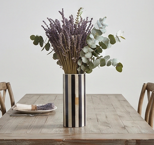 Jarrones de flores con líneas en blanco y negro, jarrón de mesa moderno, elegante jarrón decorativo, decoración interior elegante para el hogar, sala de estar y dormitorio - Product Image 6