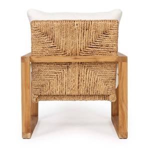 Silla de Comedor Moderna de Ratán Estilo Costero con Tapicería de Algodón, Estructura de Madera, Mueble para Exteriores o Interior, o Silla de Salón - Product Image 4