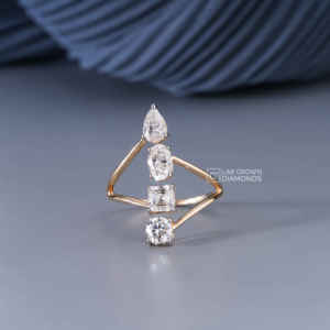 แหวนมอยส์ซาไนต์ทรงรีรูปหยดน้ำประดับมรกตทองคำขาว 14K สำหรับผู้หญิง หรูหรา น้ำหนักรวม 1.53 กะรัต น้ำหนัก 2.59 กรัม เครื่องประดับชั้นดี - Product Image 1