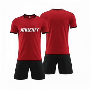 Custom Soccer Jersey Set Logo Breathable Quick Dry V-Neck Unisex Polyester Sublimated Football Uniforms for Team Training Kits - Product Image 4