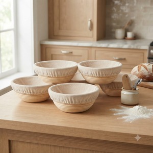 Panier à pain en rotin de qualité supérieure, fait main, en osier naturel, pour la levée du pain, durable, pour la cuisson du pain au levain, avec doublure - Product Image 3