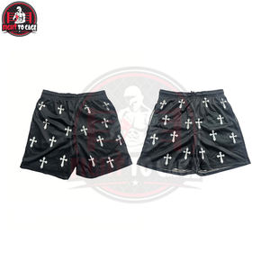 Pantalones cortos deportivos de malla para hombre con bolsillos, en blanco y negro, estilo casual, producto totalmente personalizado, nueva mejor calidad. - Product Image 3