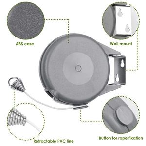 49-Foot Heavy-Duty PVC Retractable Indoor/Outdoor <b>Clothesline</b> Portable Washing Line for Home Use - Product Image 5