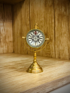 Nautical Solid Brass Gyroscope Desk <b>Clock</b> Vintage Maritime Tabletop Timepiece Antique Ship-Inspired Office & Home Decor - Product Image 4