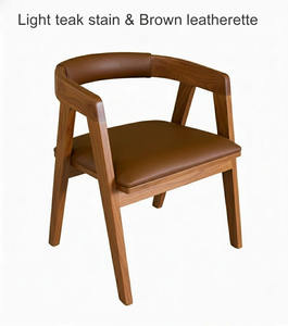 เก้าอี้ทานอาหารทรงโค้งมน ตกแต่งด้วยไม้มะม่วง พร้อมเบาะหนัง PU สำหรับบ้าน ร้านกาแฟ ร้านอาหาร และโรงแรม! - Product Image 5