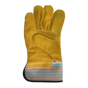 Gants de travail en cuir robustes, en cuir de vachette pleine fleur, avec manchette en toile, pour la construction, le soudage, le jardinage, OEM, marque privée - Product Image 3