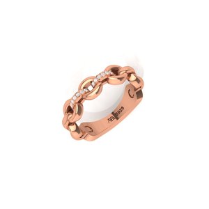 Anillo de Plata Sólida con Gema Curva, Bañado en Oro, con Micro Pavé, Anillo de Compromiso, Característica Distintiva, Aporte Espléndido - Product Image 3