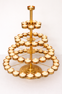 Support de Diya multi-niveaux en métal doré de style bohème JM INTERNATIONAL avec support au sol pour Baby Shower et Diwali - Product Image 2
