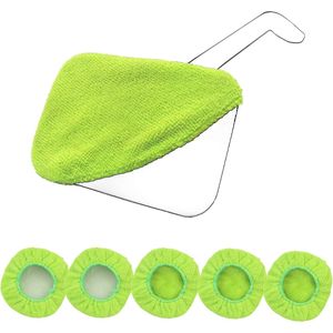 Confezione da 5 testine di ricambio in microfibra verde per la pulizia del parabrezza, lavabili e riutilizzabili, adatte a vari modelli - Product Image 1