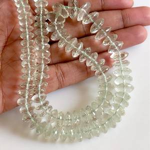 Perles de pierres précieuses en améthyste verte naturelle, facettées, taille bouton, coupe allemande, forme pièce de monnaie, pour la fabrication de bijoux, en brin, pierres en vrac - Product Image 6