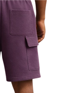 กางเกงขาสั้นคาร์โก้สีม่วงพลัมสำหรับผู้ชาย เอวยางยืด มีเชือกผูก สไตล์ลำลอง สตรีทแวร์ กระเป๋าหลายช่อง กางเกงขาสั้นฤดูร้อน รับทำโลโก้ตามสั่ง ผู้ผลิต OEM - Product Image 6