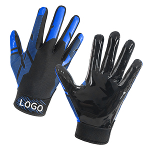 Full Finger Gloves Black <b>Blue</b> PU Non Slip Outdoor Unisex All Seasons Sublimation Print - Product Image 1