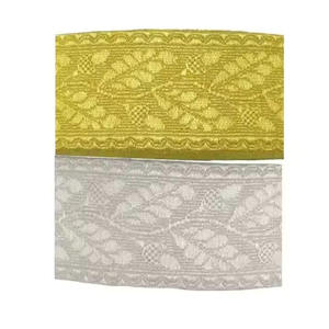 OEM Eco-Friendly Gold Metallic Jacquard <b>Braid</b> Lace Trim Ribbon Customized Wide Gold Lace - Product Image 3