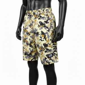 Shorts coupe-vent pour homme en polyester tissé doux 120 GSM, imprimé camouflage intégral, logo personnalisé thermocollé, séchage rapide - Product Image 4