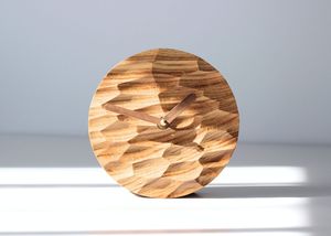 Luxury Luminous Neon Contemporary Wooden Resin Round <b>Decorative</b> <b>Wall</b> <b>Clock</b> for Living Room Gift - Product Image 3