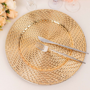 High Grade Polished Solid American Style Biodegradable Eco-Friendly Metal Charger <b>Plate</b> for Hotel Restaurant Wedding Tabletop - Product Image 2