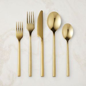 Stylish stainless steel metal cutlery set durable rust resistant flatware utensils for dining table kitchen restaurant hotel use - Product Image 3