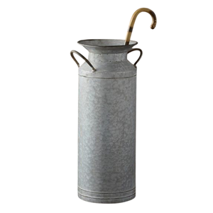 Porte-parapluie en métal finition argentée vintage avec design artisanal vintage, support autoportant pour la décoration de la maison - Product Image 6