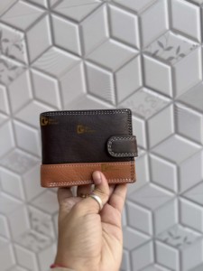 2026 Latest Arrival Genuine Leather RFID Blocking Bi-fold Short <b>Wallet</b> with Nylon Lining <b>for</b> <b>Men's</b> <b>Credit</b> <b>Card</b> ID Business <b>Cards</b> - Product Image 1