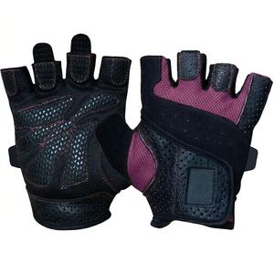 Heavy Lifting Gym <b>Gloves</b> with Reinforced Leather Palm Half Finger Design Adjustable Wrist Support Gym fitness <b>Gloves</b> - Product Image 1