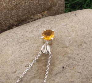 Colgante de Citrino Natural Chapado en Platino Vintage al por Mayor, Plata de Ley 925, Amuleto de Corazón con Gema Rosa, Joyería a Precio Mayorista - Product Image 3