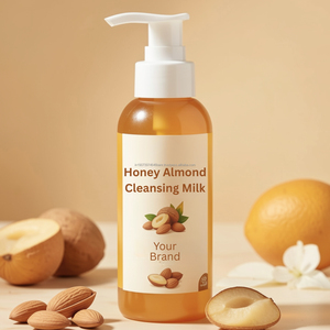 Lait nettoyant à l'amande et au miel de grande taille 1000 ml, soin doux de la peau, étiquette privée disponible, vente directe d'usine, vente chaude - Product Image 2