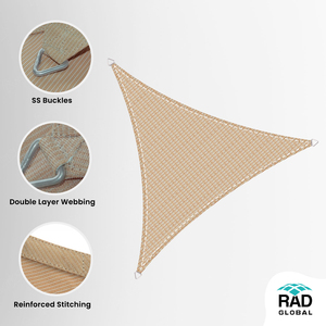 ผ้าใบกันแดดทรงสามเหลี่ยม RAD GLOBAL ผลิตจากโพลีเอสเตอร์ ป้องกันรังสียูวี สำหรับใช้กลางแจ้ง ป้องกันแสงแดด ผ้าถักป้องกันรังสียูวี - Product Image 2