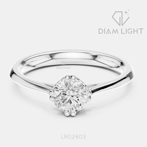 Bague de fiançailles solitaire en or blanc 14 carats avec diamant de laboratoire certifié IGI, taille ronde 0,50 carat, bijoux fins - Product Image 1