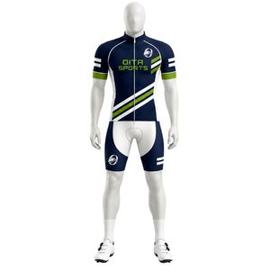 Ensemble de cyclisme vert marine pour hommes, maillot et short, uniforme de vélo professionnel, léger, respirant, vêtements de cyclisme sur route et en montagne - Product Image 1