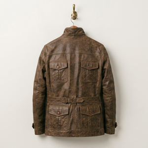 Chaquetas de Cuero para Hombre, Chaquetas de Cuero Genuino Transpirables, Chaqueta de Cuero OEM para Hombre en Diferentes Estilos y Diseños - Product Image 4