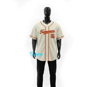 Maillot de baseball personnalisé pour homme, uniforme sportif boutonné avec logo, nom et numéro brodés, 100 % coton biologique respirant - Product Image 1