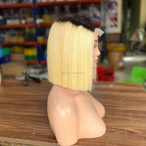 Productos de Cabello Virgen Vietnamita Más Vendidos, Pelucas Bob de Cabello Humano Liso Natural, Pelucas Sin Pegamento con Frente de Encaje, Sedosas y Suaves - Product Image 1