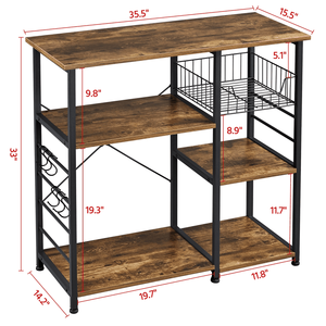 Étagère à vin vintage en métal brun rustique, style Baker's Rack - Product Image 5