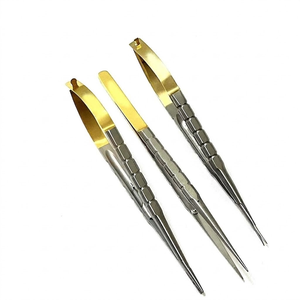 Ensemble de 3 instruments chirurgicaux ophtalmiques : Ciseaux droits, porte-aiguille, forceps en acier inoxydable, manuel, certifié CE - Product Image 6