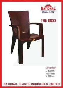Chaise en plastique de qualité supérieure National The Boss, chaise robuste avec accoudoirs pour une utilisation en intérieur et en extérieur - Product Image 2