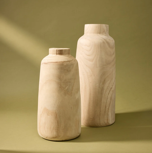 Vase à fleurs élégant en bois massif fait main, style moderne et rustique, personnalisable, en promotion - Product Image 4