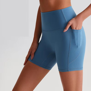 Shorts de Yoga de Cintura Alta para Mujer con Bolsillos Laterales, Control de Abdomen, para Correr, Gimnasio, Entrenamiento, Ciclismo, Ecológicos, de Secado Rápido - Product Image 1