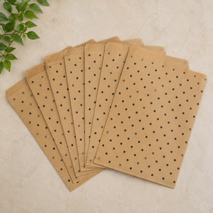 Kraft Greaseproof Paper <b>Bags</b> with Leaf Pattern Heat Seal Biodegradable Flat Gift <b>Craft</b> <b>Bags</b> Die Cut Handles - Product Image 3