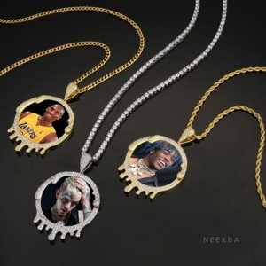 Pendentif photo rond personnalisé en argent 925 avec moissanite VVS, style Hip Hop, idée cadeau unique - Product Image 5