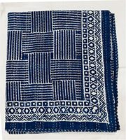Couvre-lit traditionnel chinois en coton Kantha, motif floral bleu, écologique, cousu à la main, pour mariage, hôtel, décoration intérieure