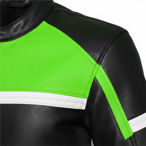 Chaqueta de Motociclista de Cuero Genuino Estampada al por Mayor, Tallas Grandes, con Cremallera, Hombros Acolchados, Impermeable y Transpirable - Product Image 6