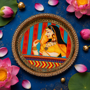 Ensemble de thali traditionnel indien pour pooja, fait main, plateau décoratif pour aarti, décoration ethnique pour la maison, cadeaux de mariage, cadeaux de remerciement pour mariage - Product Image 5