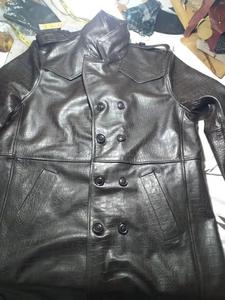 Men's <b>Sheepskin</b> Genuine Leather Waterproof <b>Vintage</b> Bomber Trench <b>Coat</b> Turn-down Collar Winter Long Jacket with Cotton Lining - Product Image 2