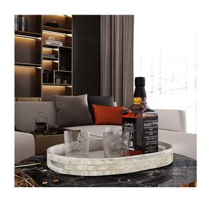 Bandeja de servir de nácar con superficie pulida lisa, bandeja de almacenamiento de nácar, accesorio de decoración premium para el hogar - Product Image 2