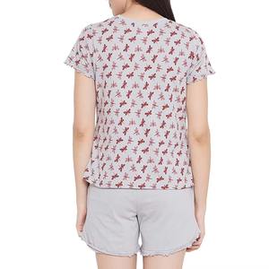 ชุดเสื้อและกางเกงขาสั้นผู้หญิง หลายสี 2 ชิ้น ผ้าฝ้ายเนื้อนุ่ม ระบายอากาศได้ดี เหมาะสำหรับใส่ในชีวิตประจำวันช่วงฤดูร้อน ชุดขาสั้นผู้หญิง - Product Image 2